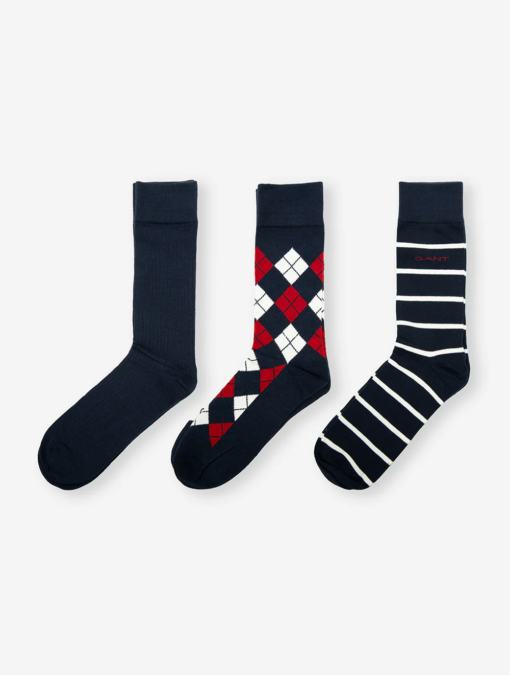 3-Pack Argyle Striped Socks Evening Blue