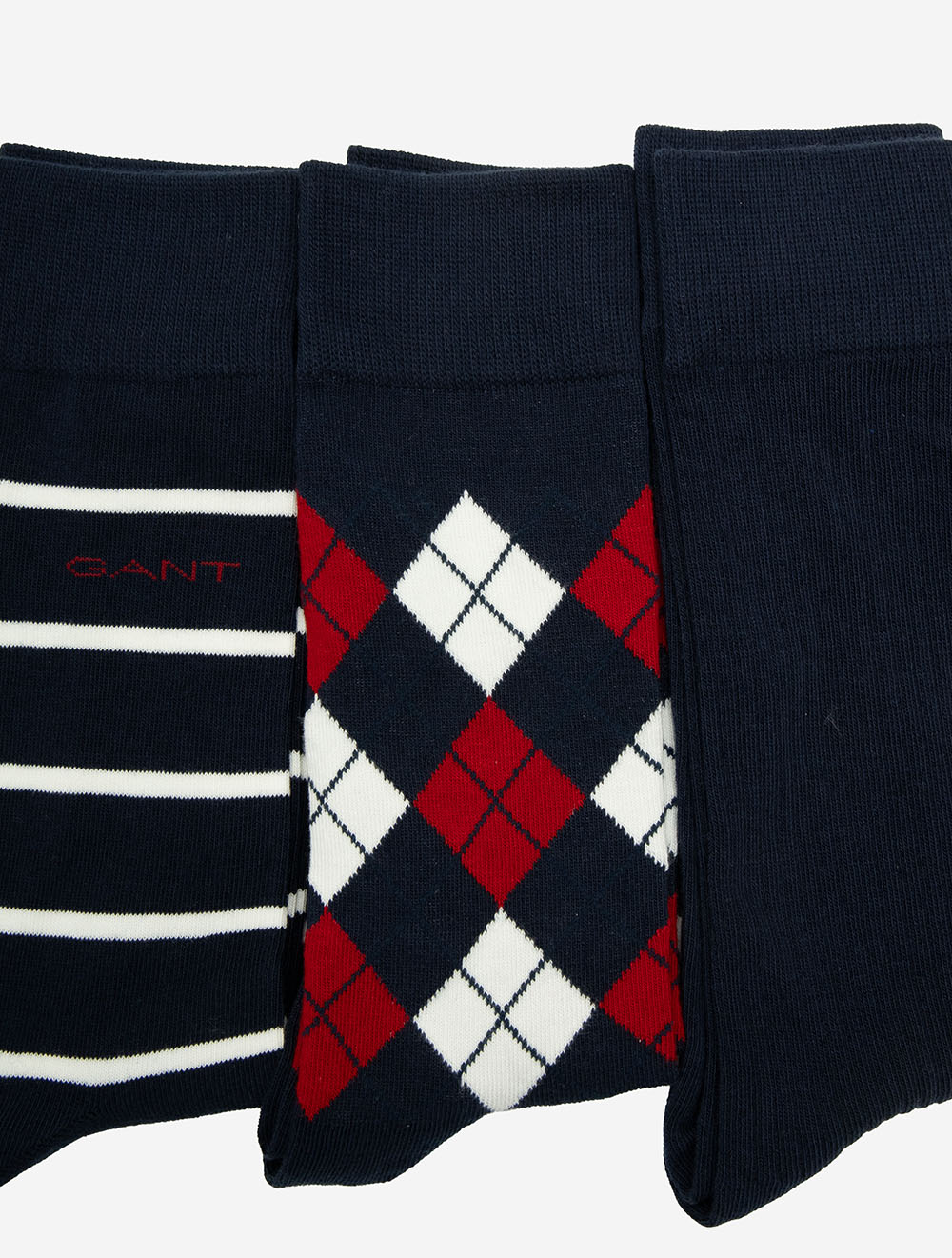 3-Pack Argyle Striped Socks Evening Blue - Image 2