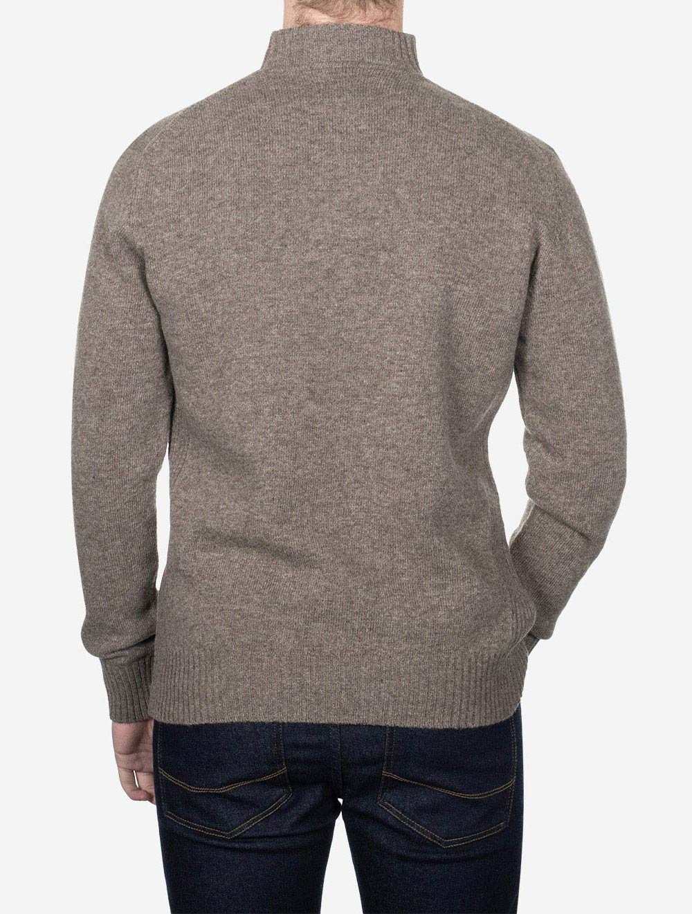 Essential Lambwool Half Zip Dark Stone - Image 3