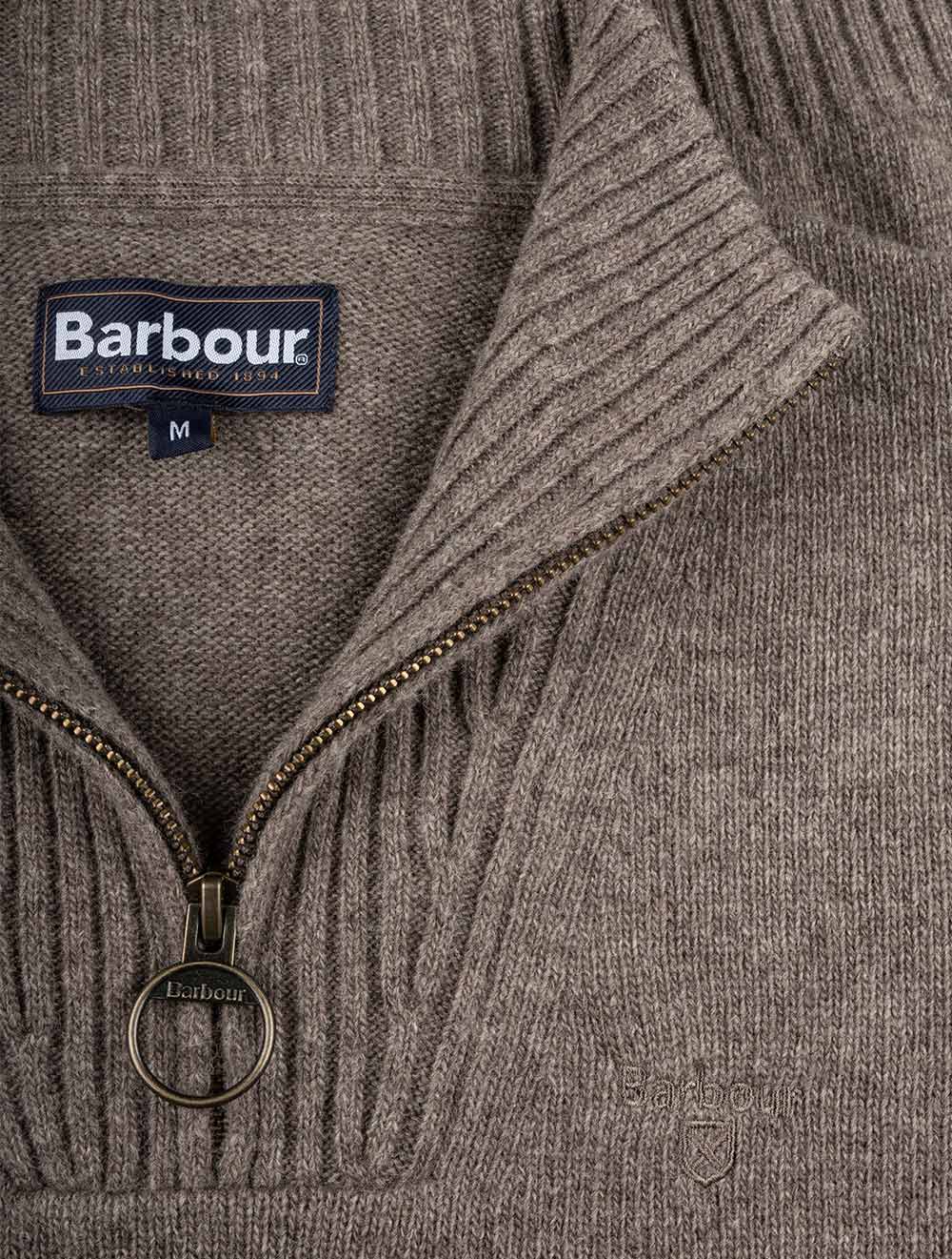 Essential Lambwool Half Zip Dark Stone - Image 4
