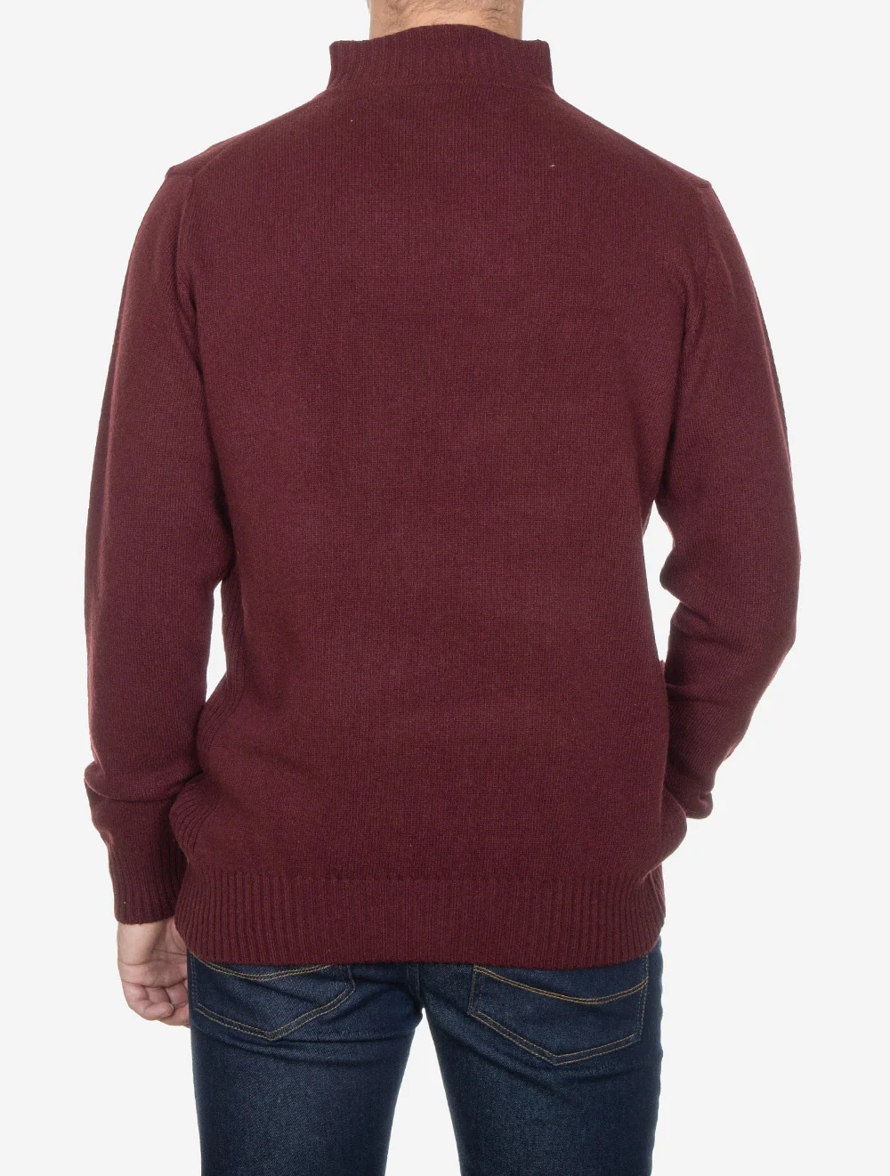 Essential Lambswool Half Zip Sweater Ruby - Image 3