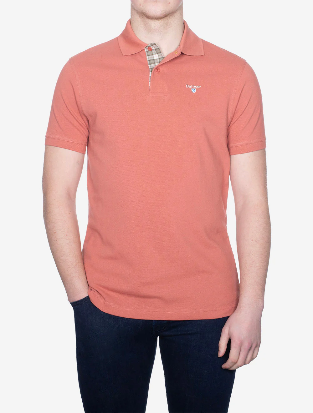 Tartan Pique Polo Pink Clay - Image 2