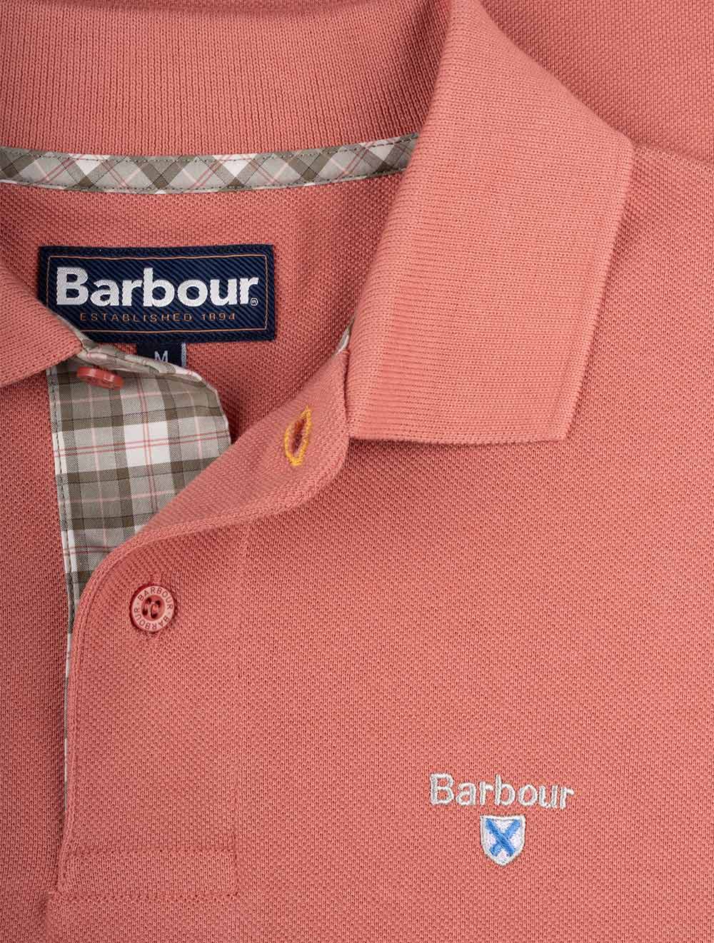 Tartan Pique Polo Pink Clay - Image 4