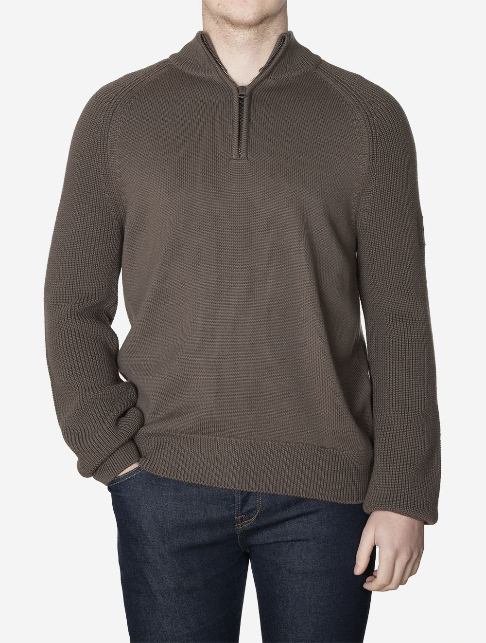Aspect Quarter Zip Jumper Major Brown - Image 2