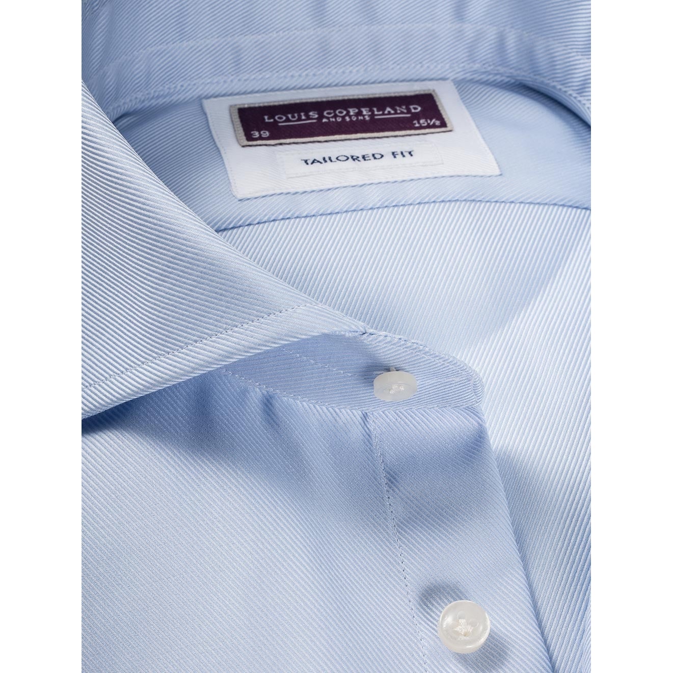 Blue Double Cuff Tailored Fit Shirt Blue - Image 2