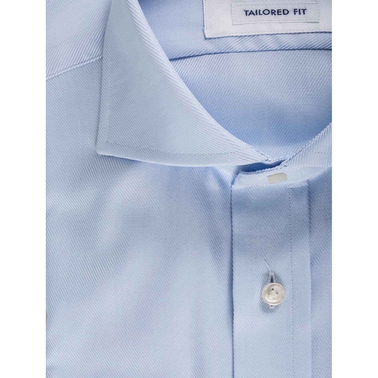 Blue Double Cuff Tailored Fit Shirt Blue - Image 3