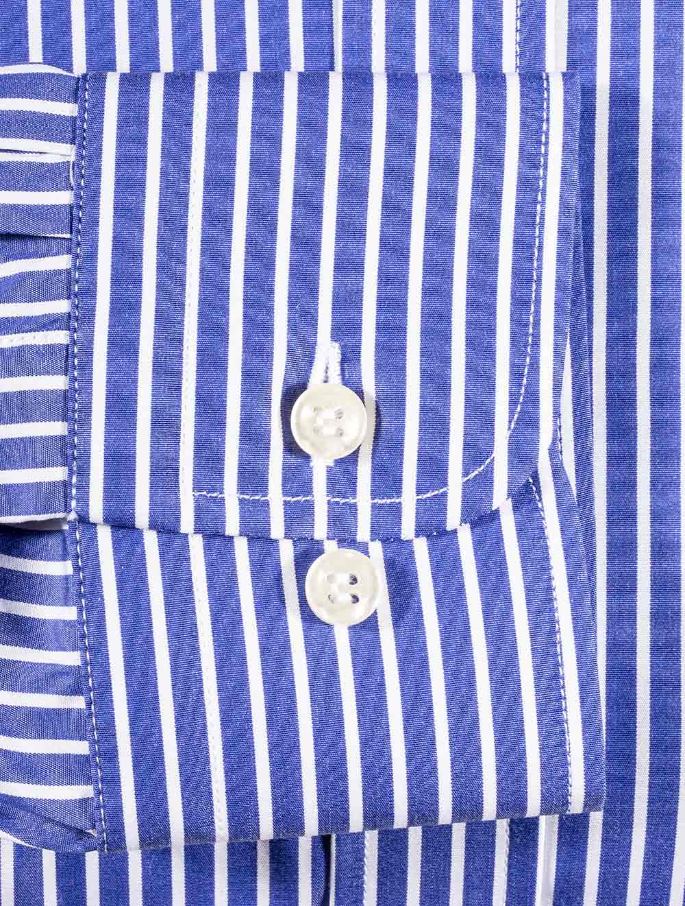 Stripe Button Down Shirt Blue - Image 4