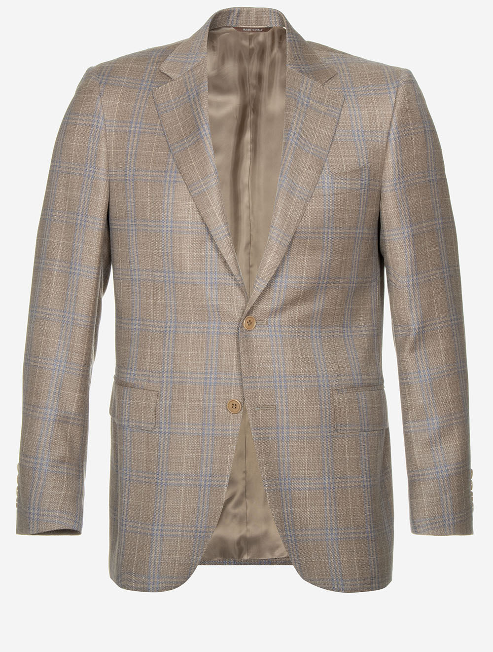 Silk and Cashmere Check Jacket Beige