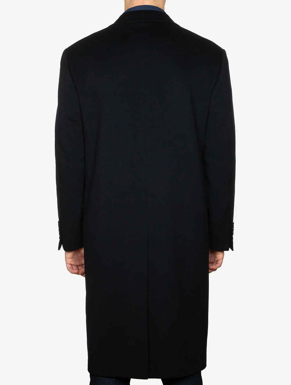 Double Breast Cashmere Overcoat Navy - Image 3