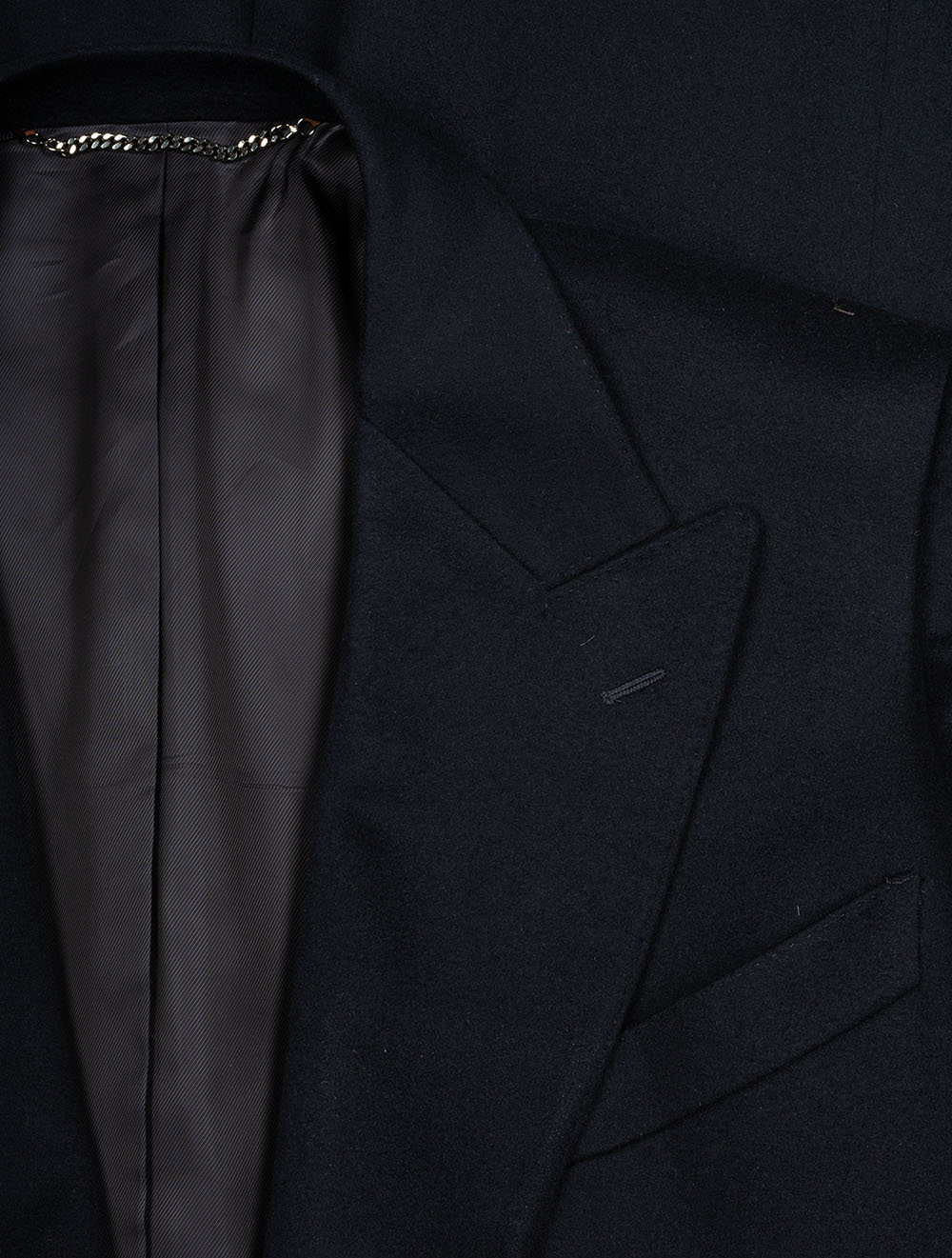 Double Breast Cashmere Overcoat Navy - Image 6