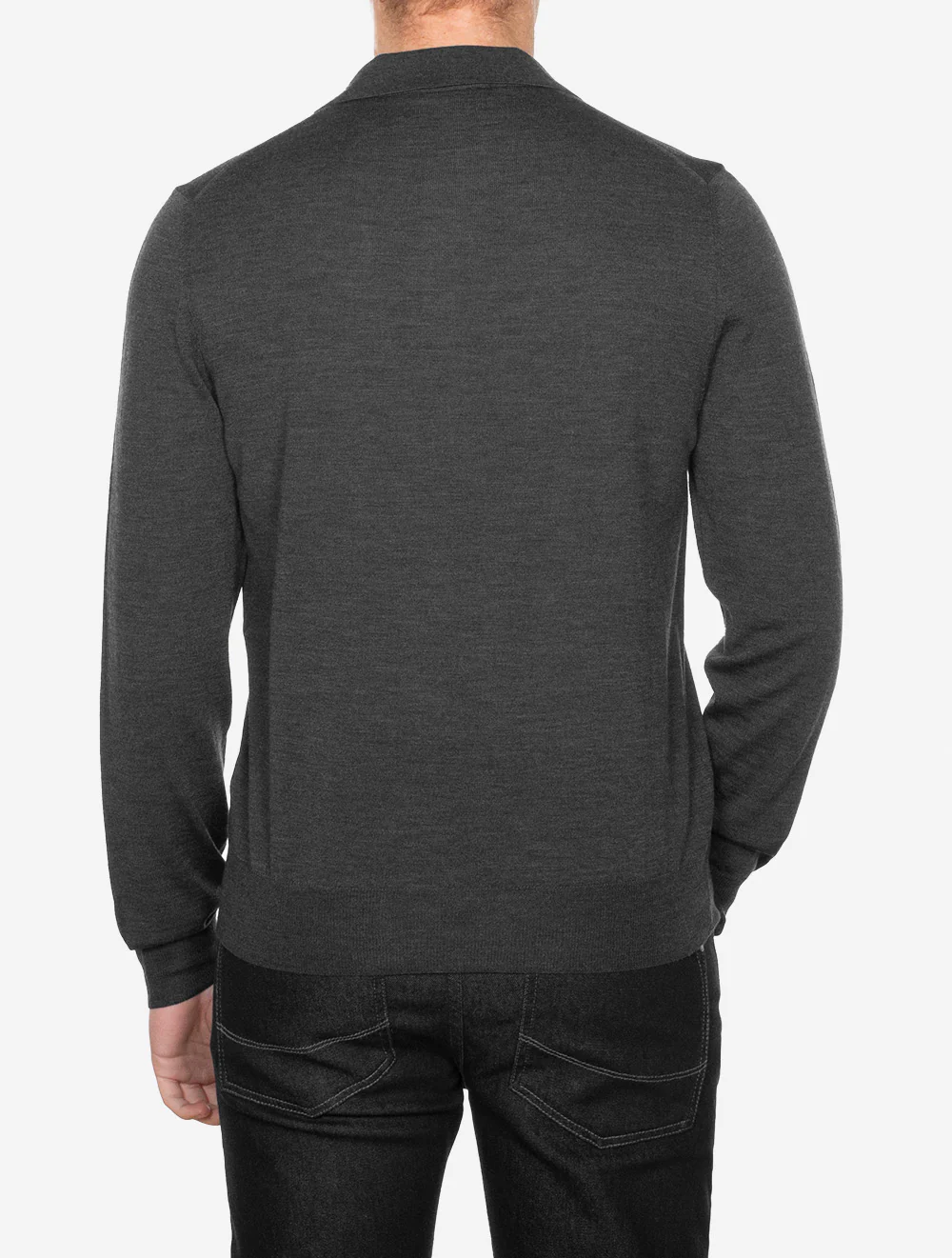 Canali Longsleeve Polo Knit Grey - Image 3