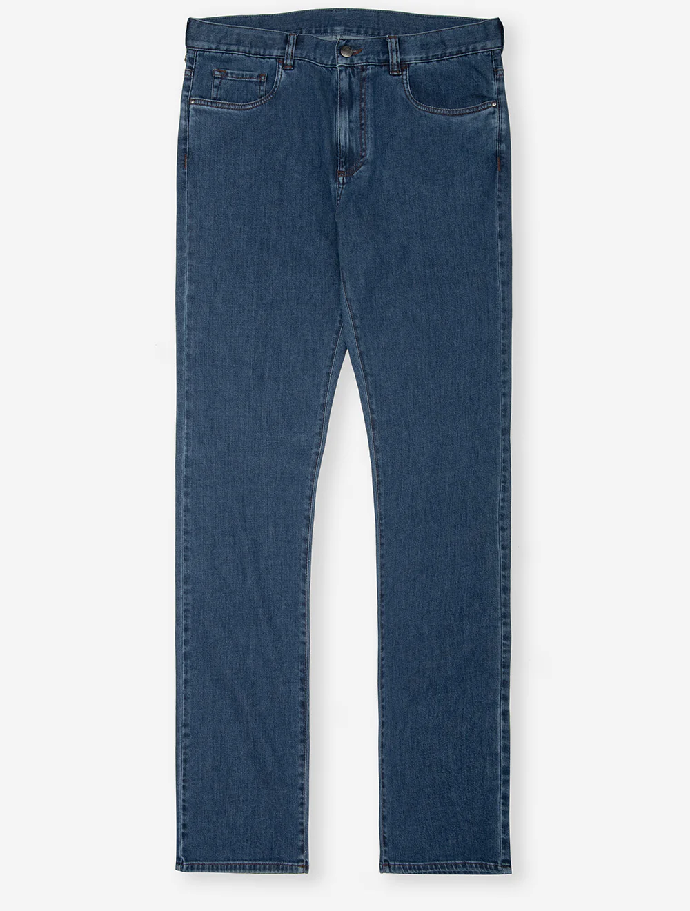 Iconic 5-Pocket Cotton Blend Trousers Navy Blue
