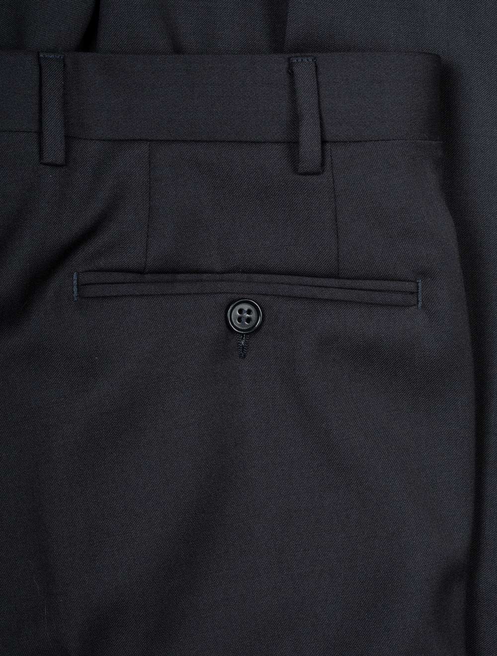 Plain Wool Trousers Navy - Image 3
