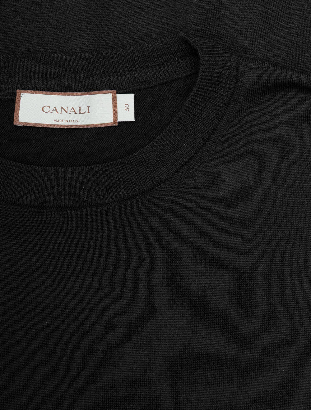 Pure Wool Crew Neck Knitwear Black - Image 4
