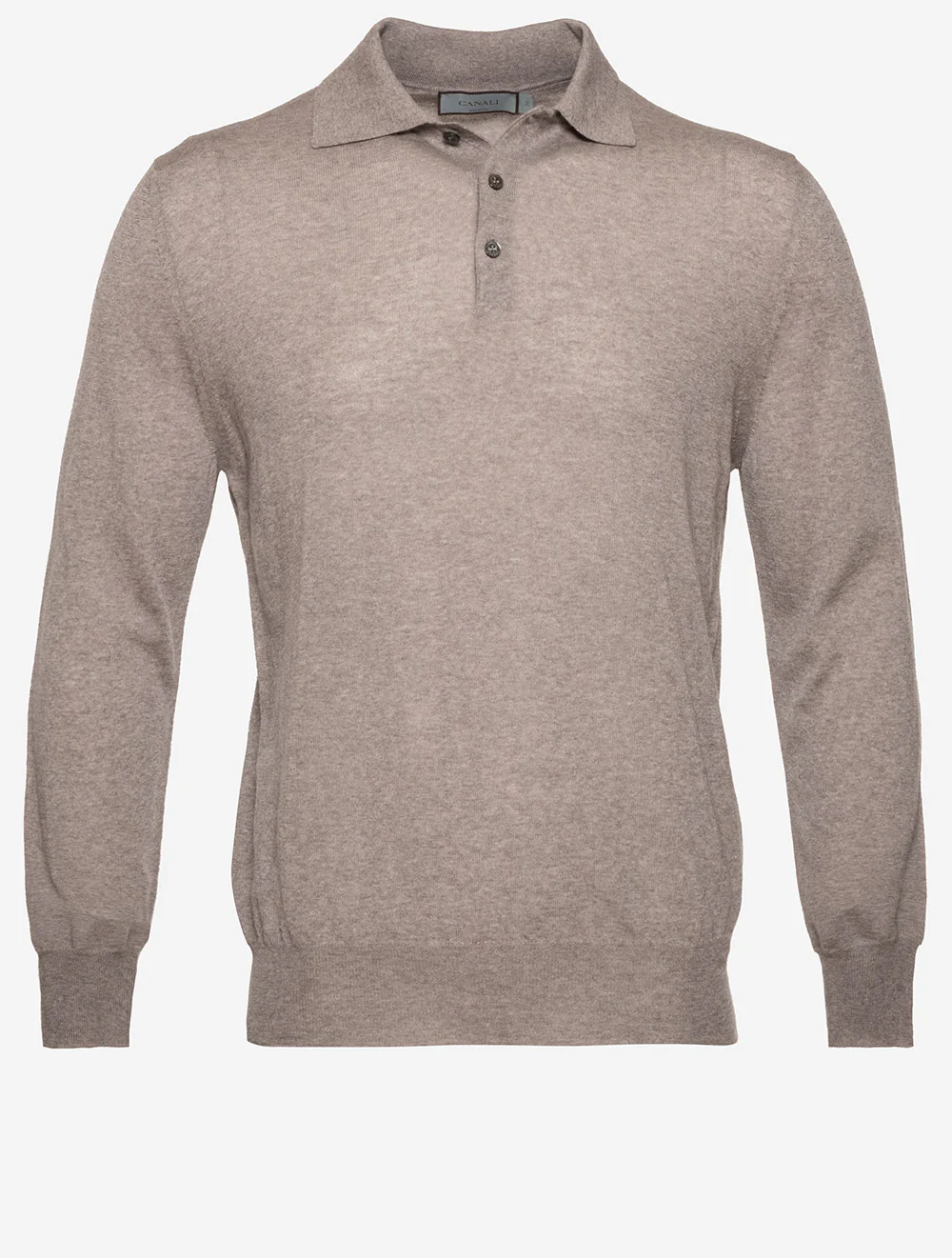 Long Sleeve Polo Knit Stone