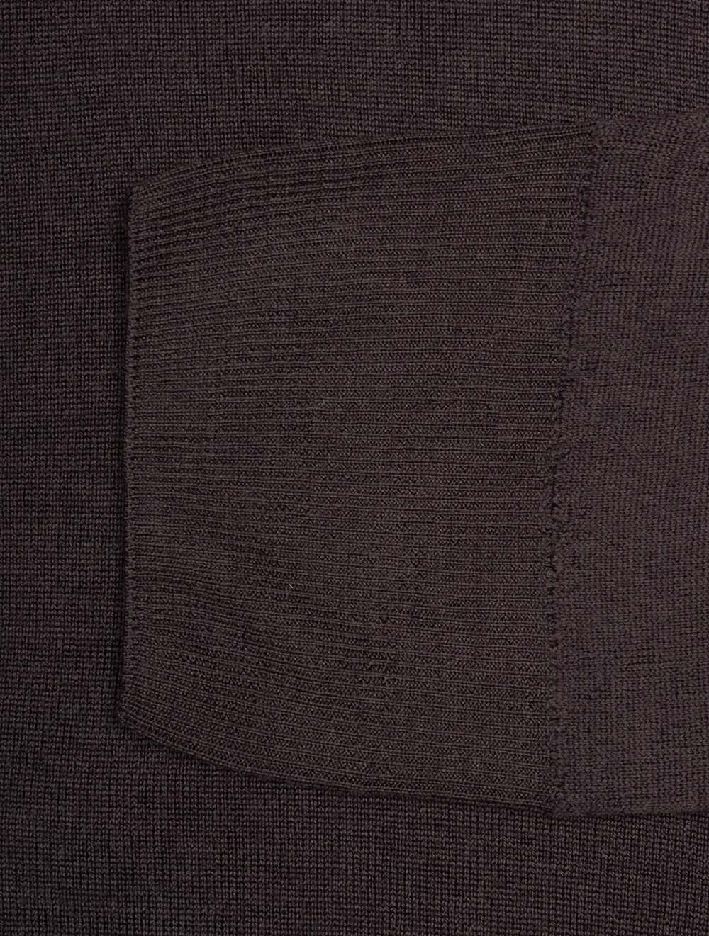 Canali Pure Wool Half Zip Knit Brown - Image 4
