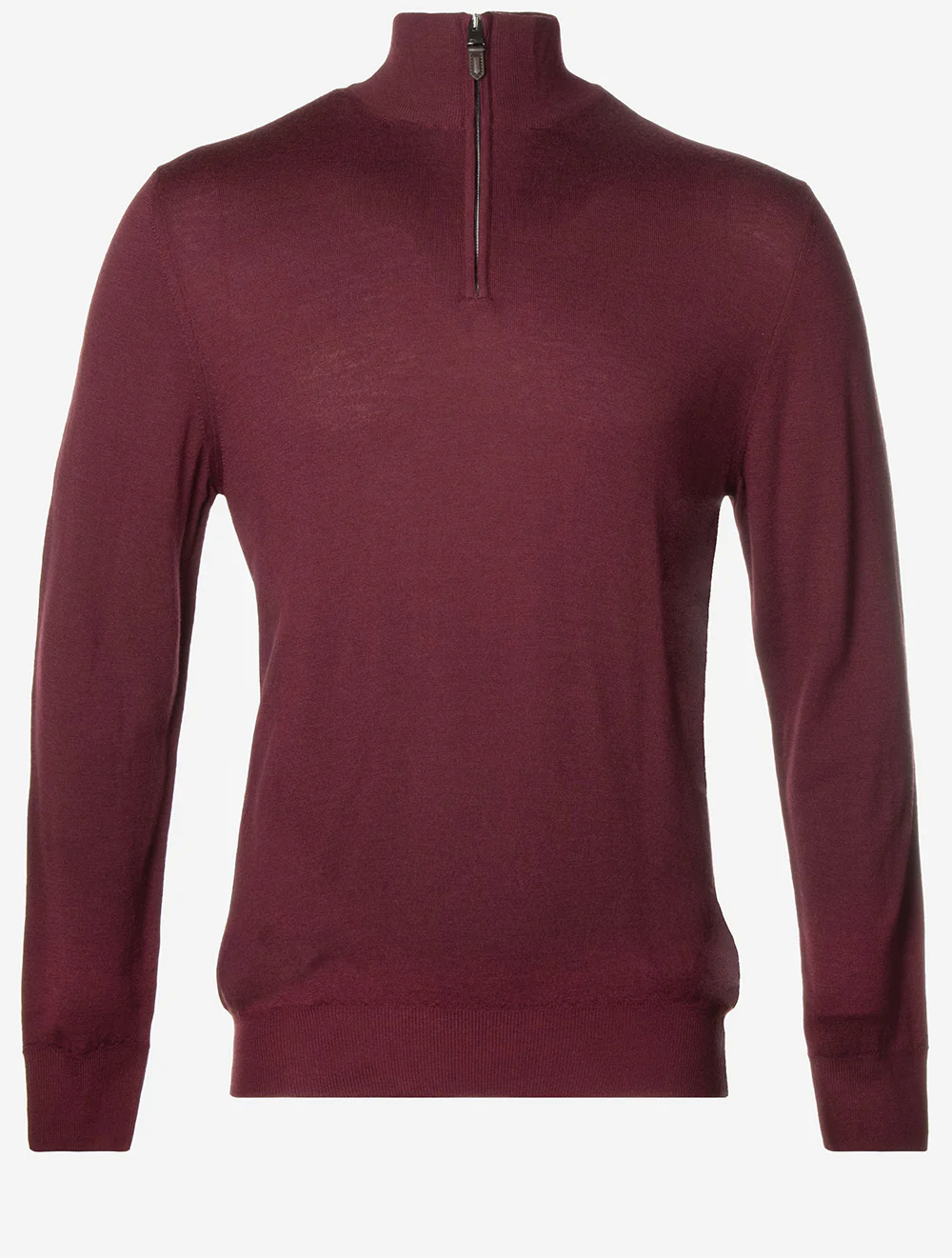 Pure Wool Half Zip Knit Wine