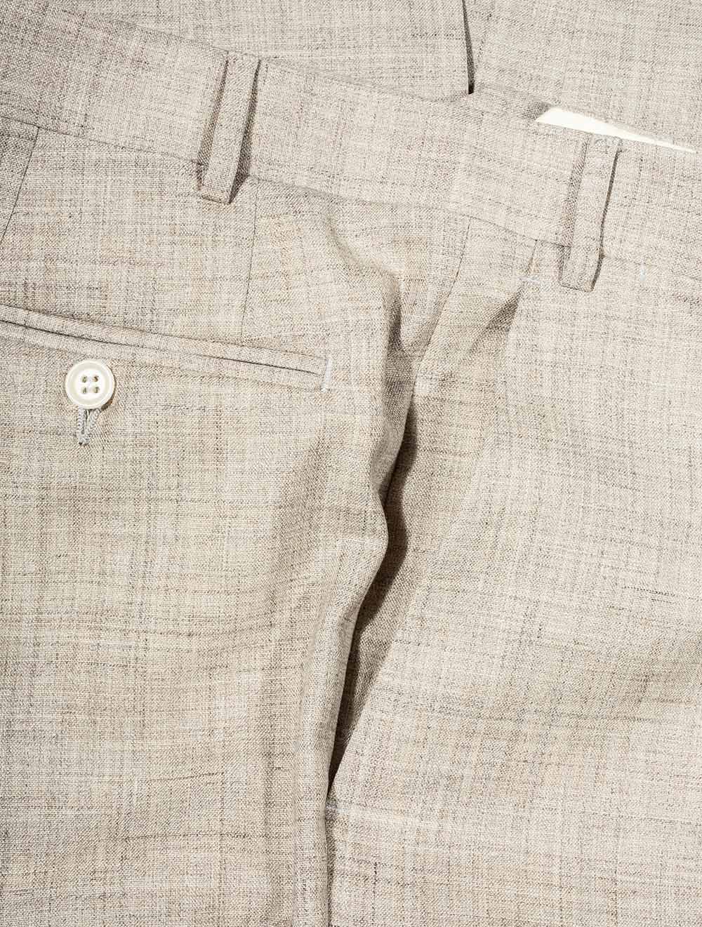 Unlined Wool Silk Linen Suit Beige - Image 7