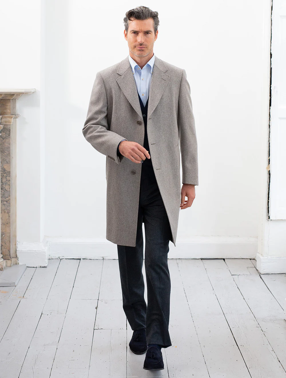 Wool Overcoat Beige - Image 2