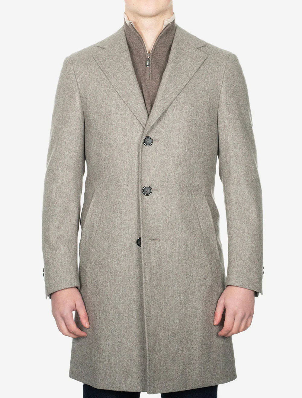 Wool Overcoat Beige - Image 3