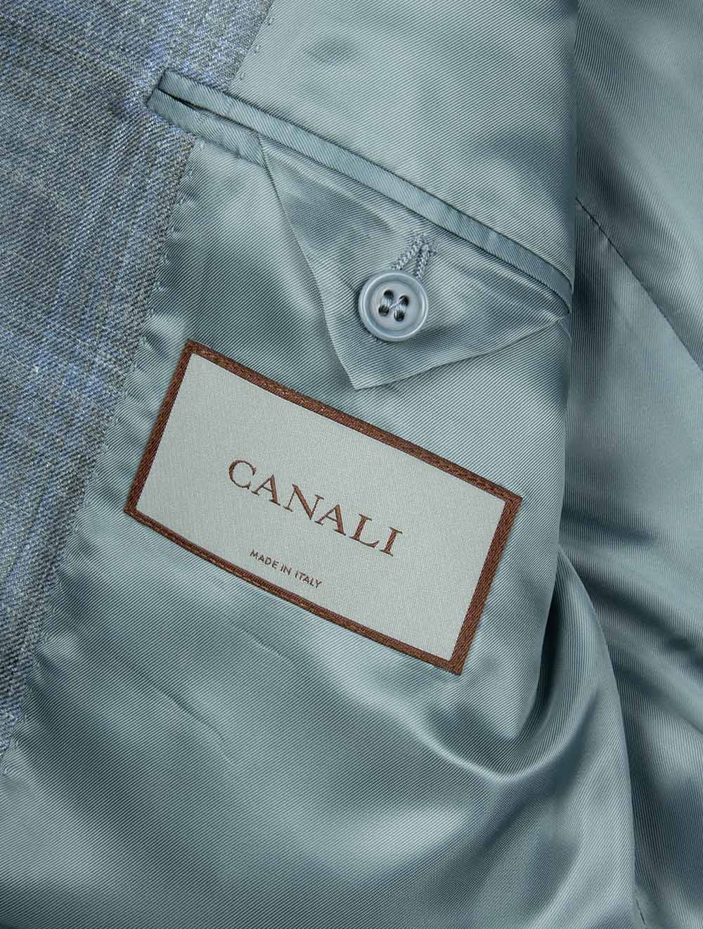 Wool Silk And Linen Check Jacket Green - Image 5