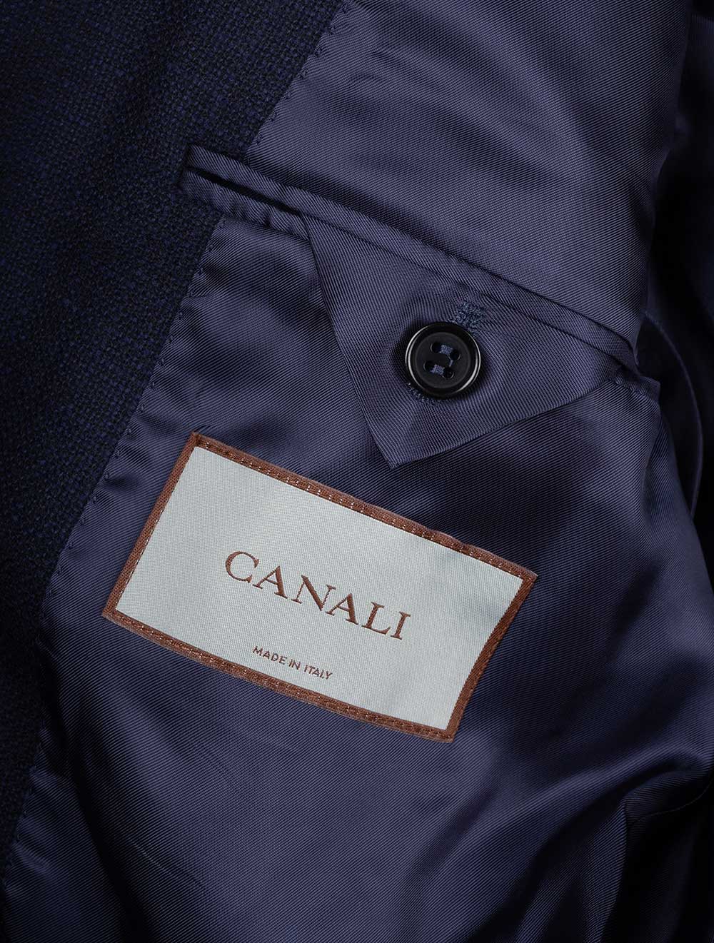 Woven Wool Jacket Navy - Image 5
