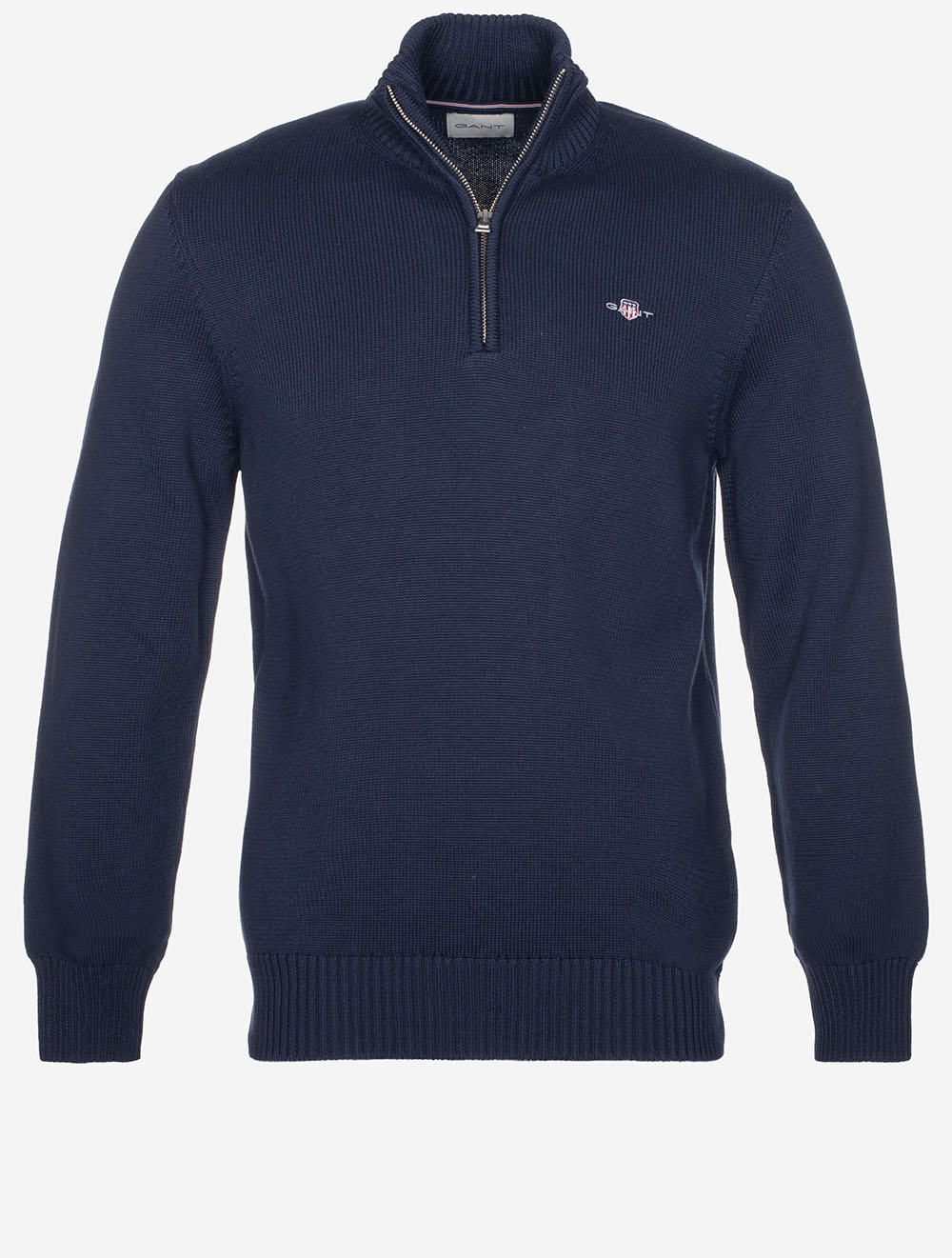 Casual Cotton Half Zip Sweater Evening Blue