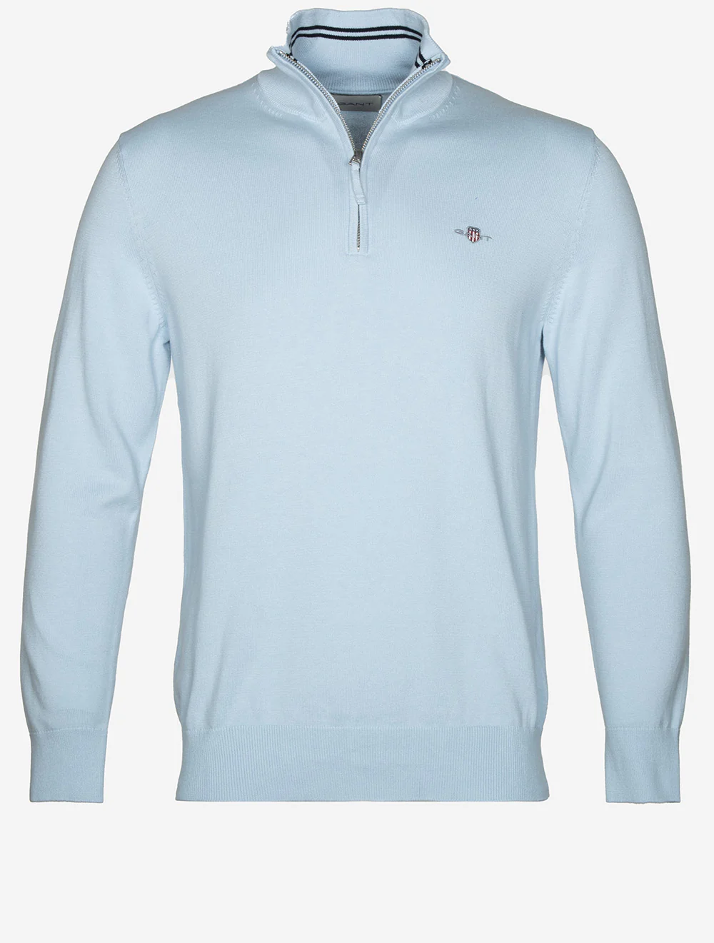 Classic Cotton Half Zip Sweater Fresh Blue