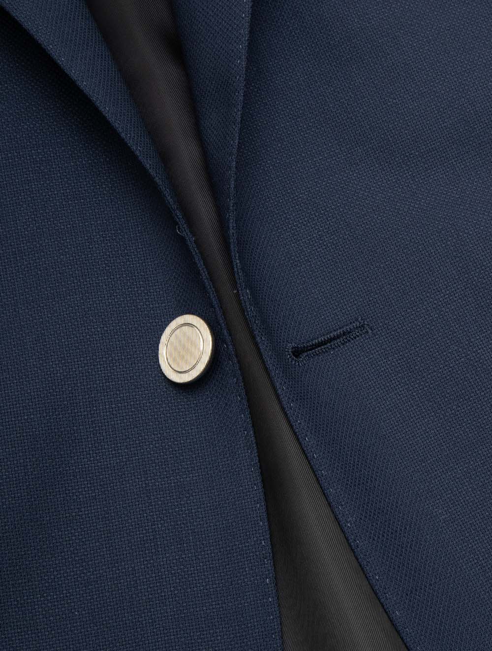 Hopsack Enamel Button Jacket Navy - Image 3