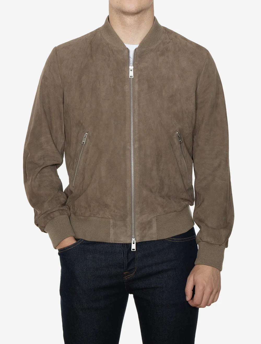 Didier Suede Bomber Jacket Soil - Image 2