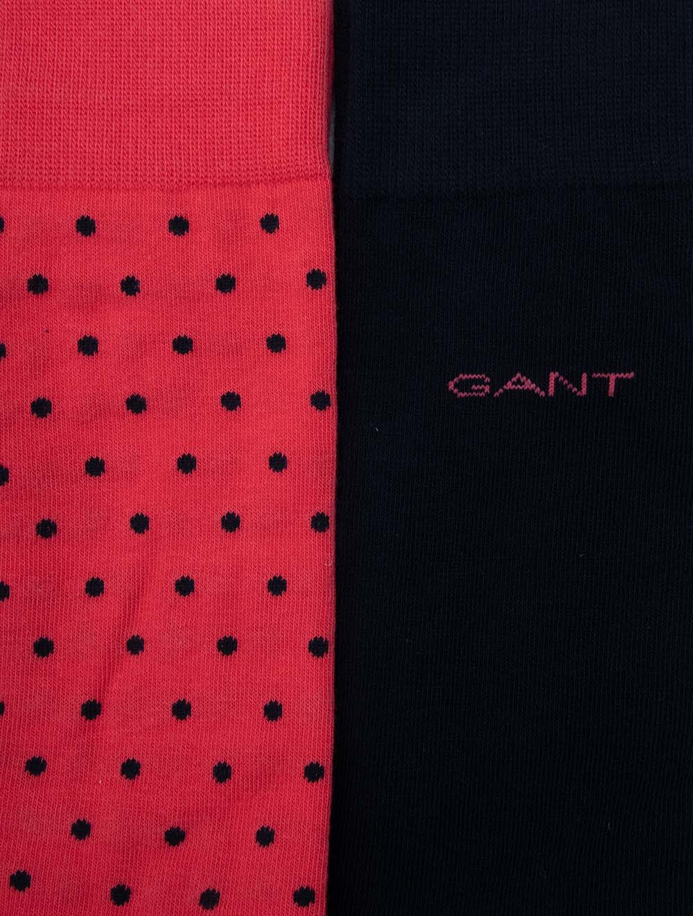 2-Pack Dot & Solid Socks Watermelon Red - Image 2