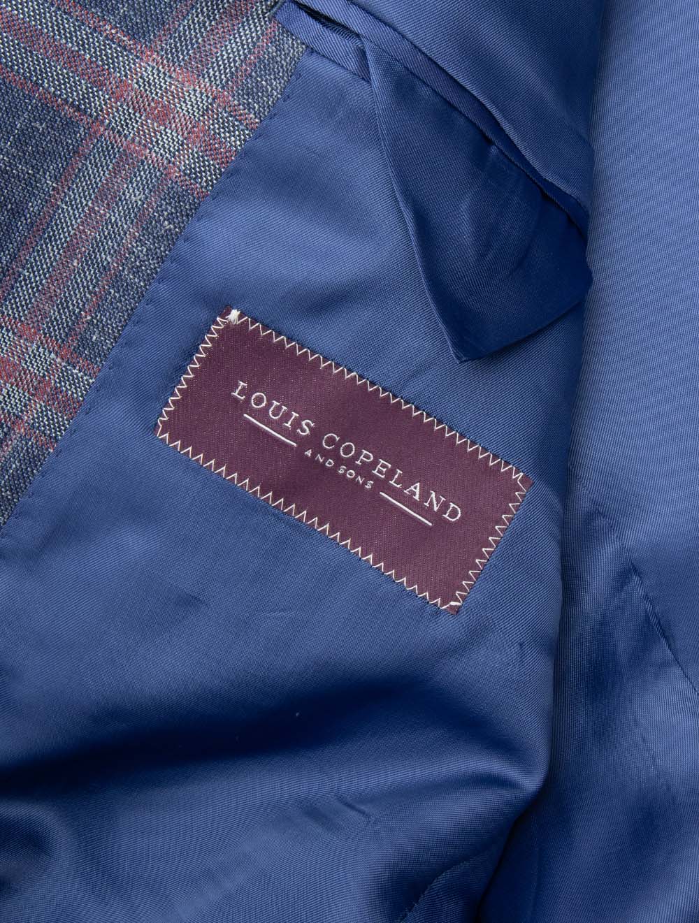 Check Silk Blend Jacket Blue - Image 5