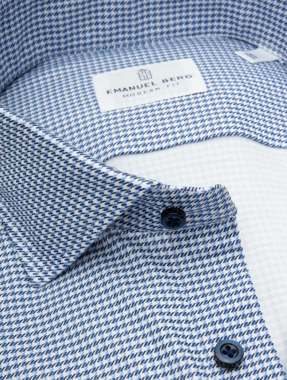 Houndstooth Jersey Shirt Blue - Image 3