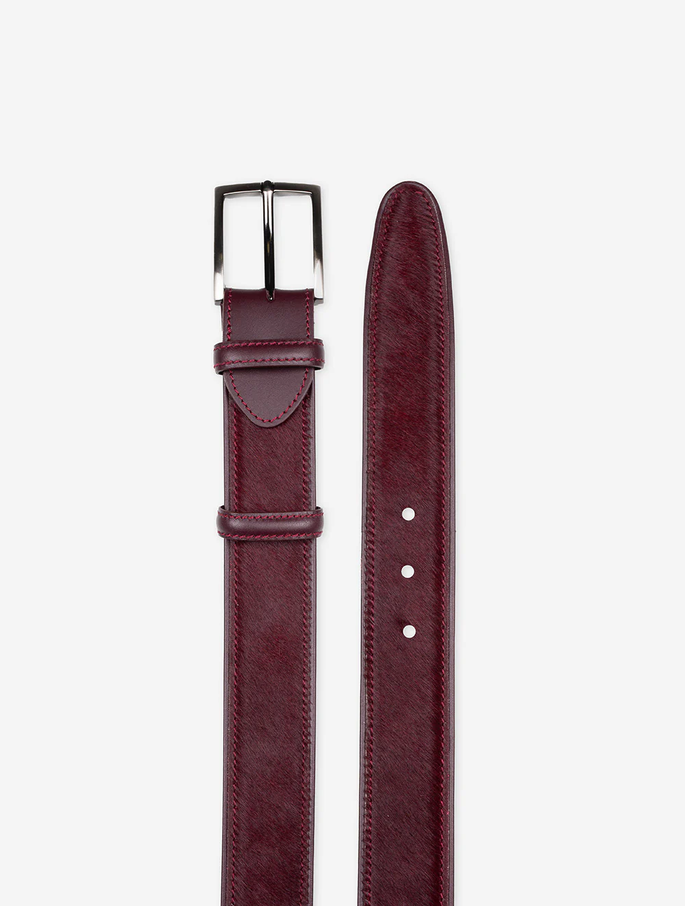 Pony Hair Belt Aubergine - Image 2