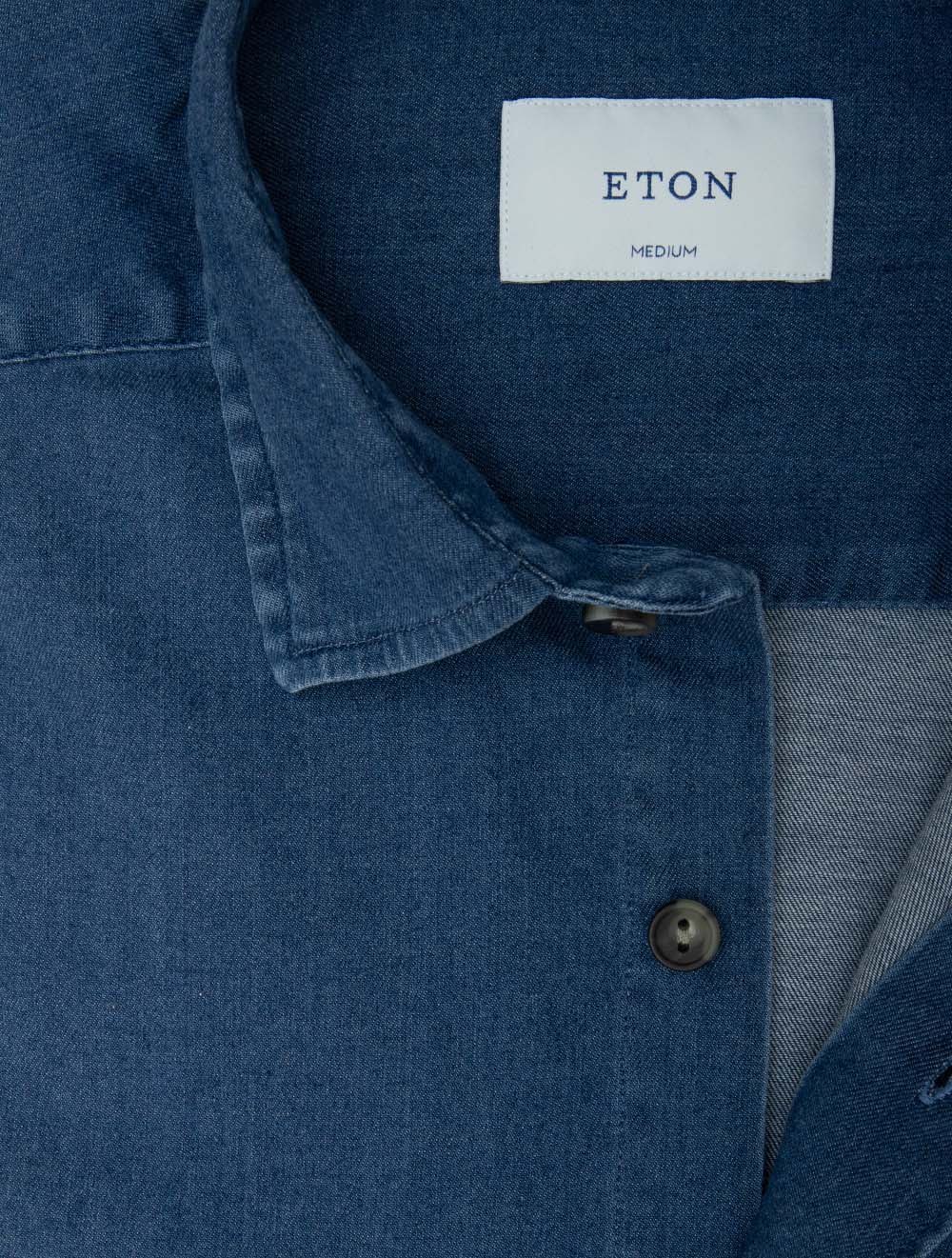 Casual Fit Denim Stretch Shirt Blue - Image 2