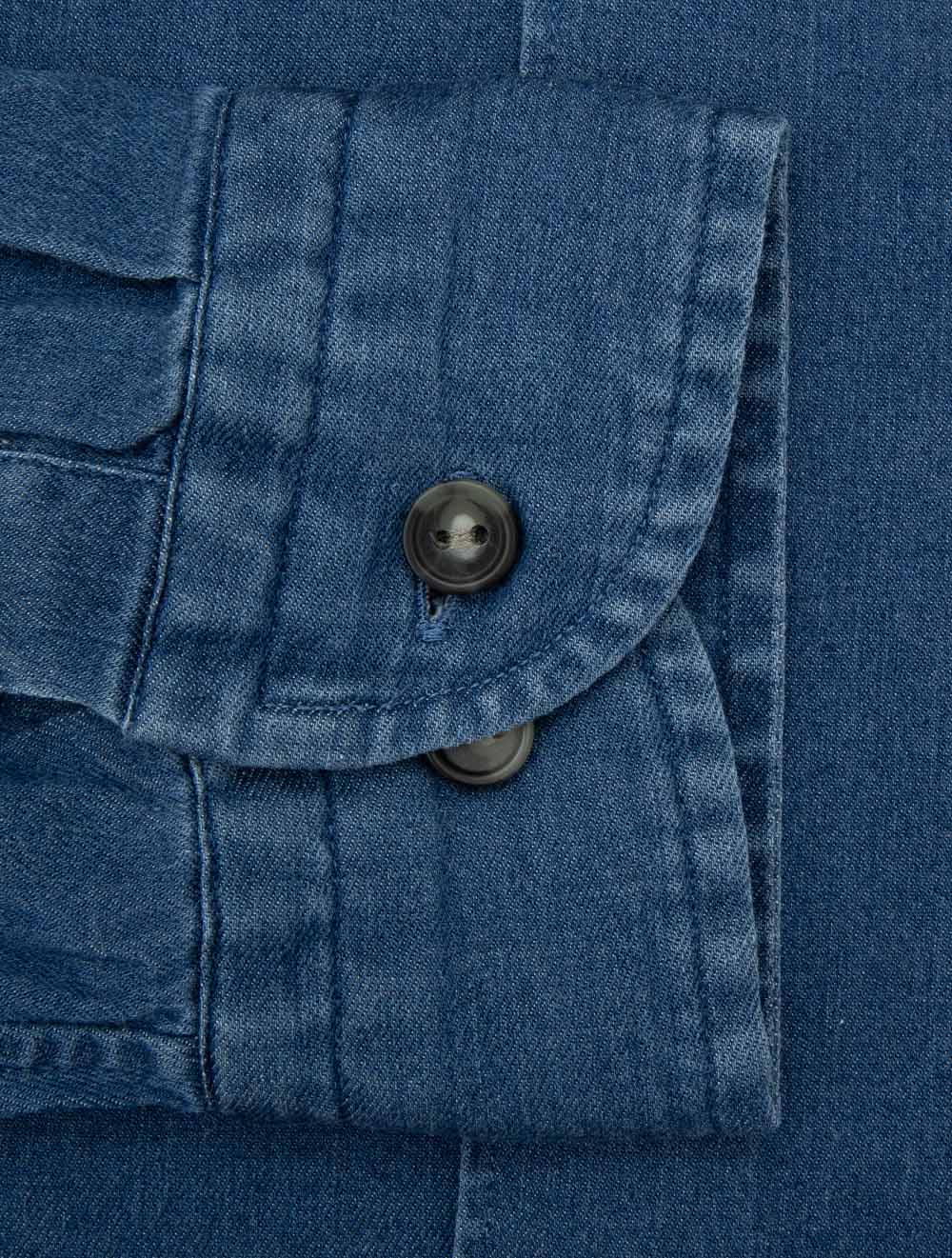 Casual Fit Denim Stretch Shirt Blue - Image 4