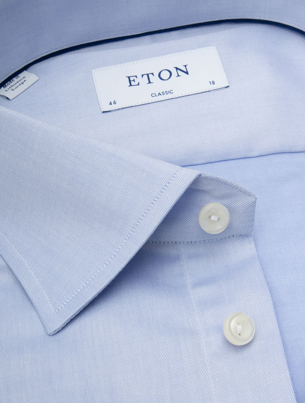 Classic Fit Plain Shirt Blue - Image 3