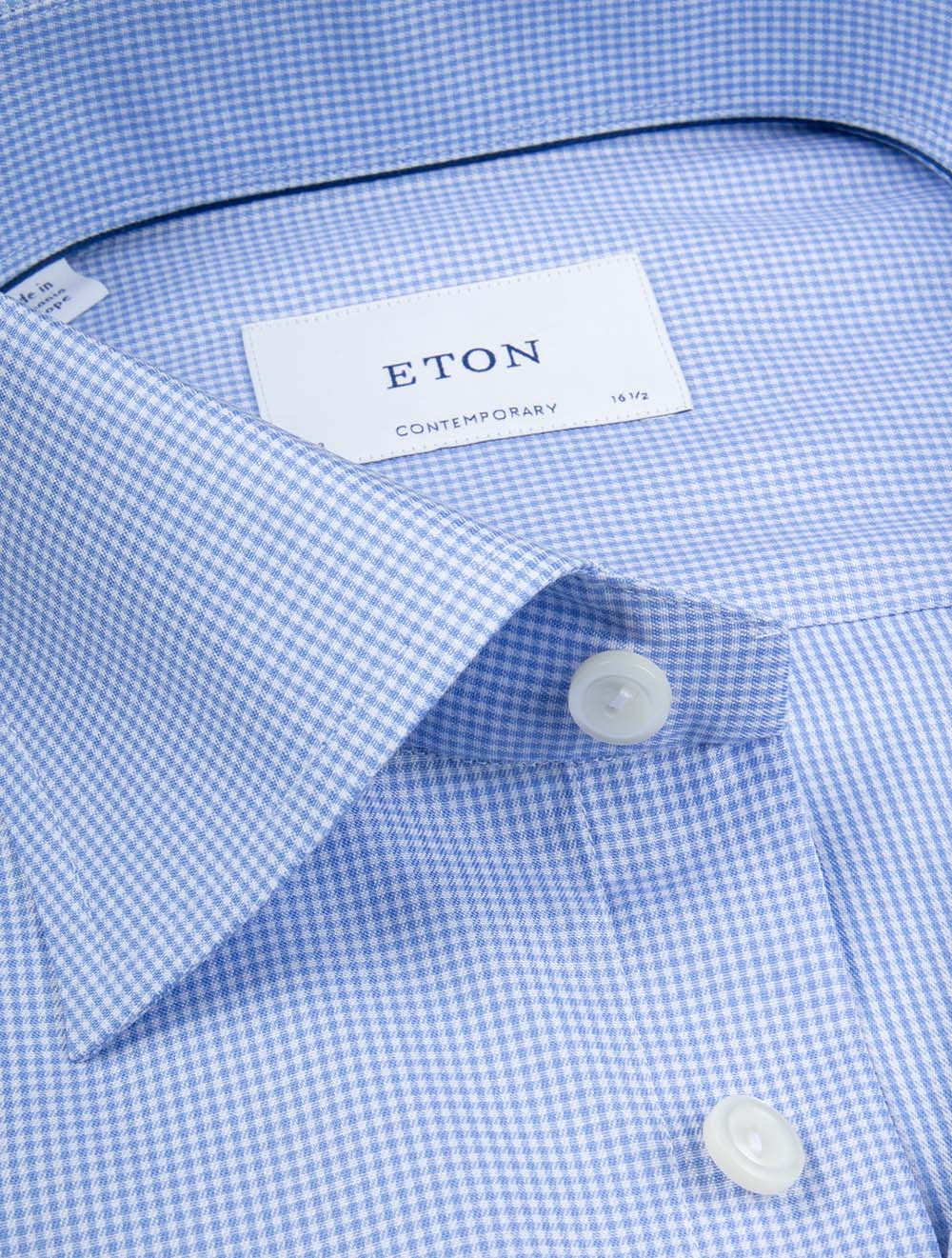 Contemporary Fit Fine Check Signature Shirt Blue - Image 2