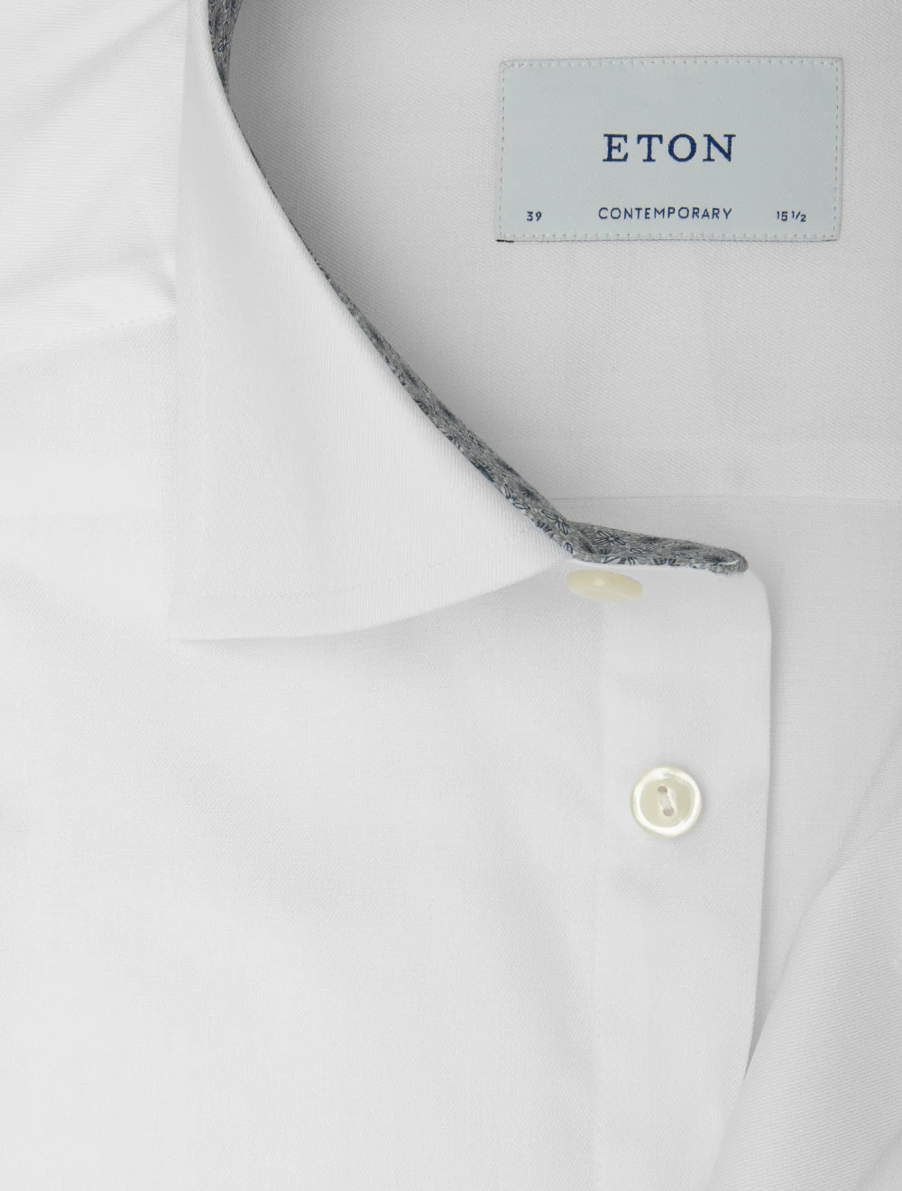 Contemporary Fit Medallion Effect Inlay Shirt White - Image 3