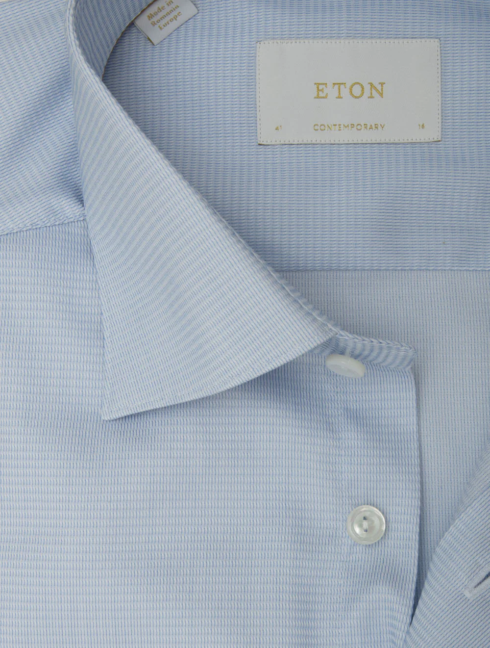 Contemporary Fit Semi Solid Textured Shirt Blue - Image 2