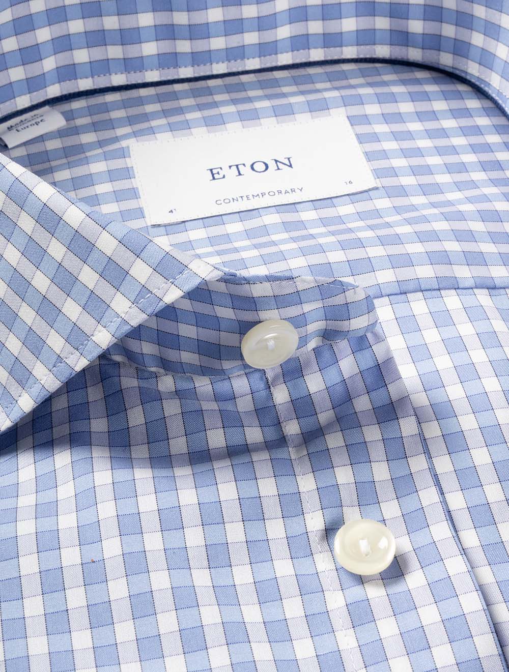 Contemporary Check Poplin Shirt White - Image 3