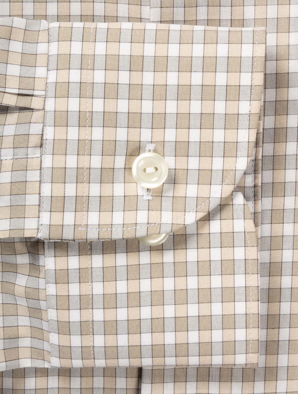 Contemporary Check Poplin Shirt Brown - Image 4