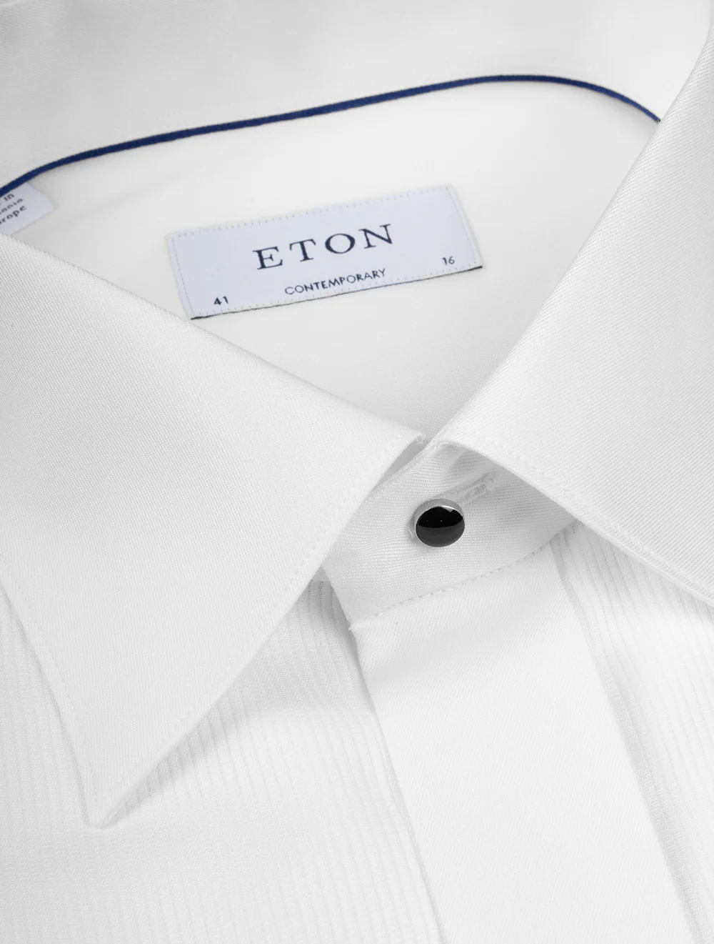 Contemporary Fit Fine Plisse Bib Dress Shirt White - Image 3