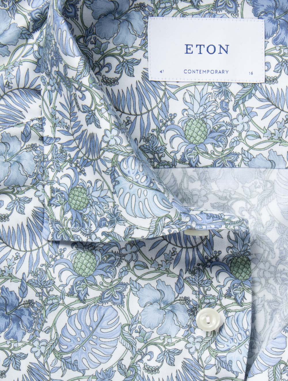 Contemporary Floral Pattern Shirt Blue - Image 2