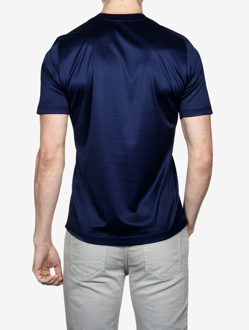 Filo di Scozia Crew Neck T-Shirt Navy - Image 3