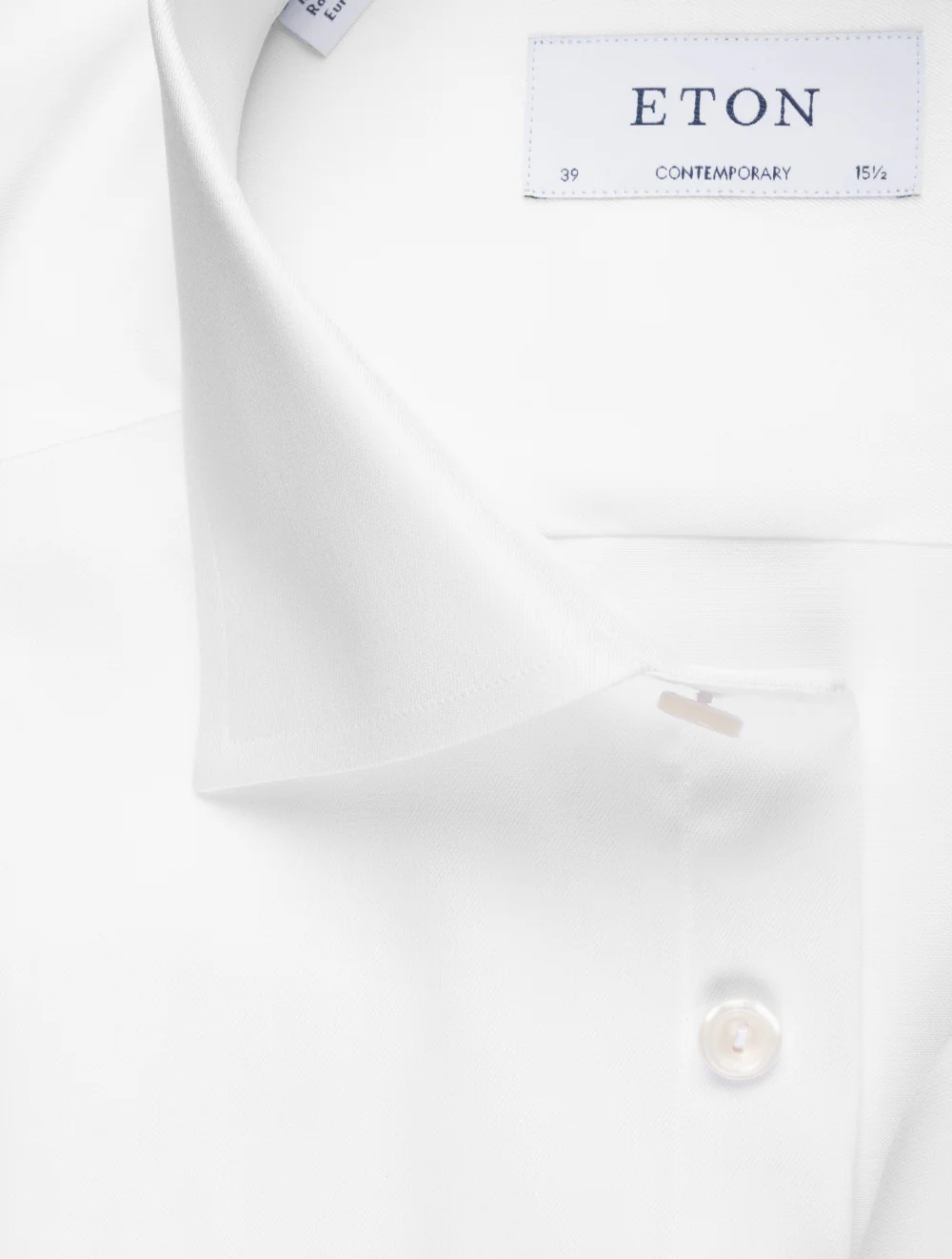 Comtemporary Fit Double Cuff Plain Shirt White - Image 2