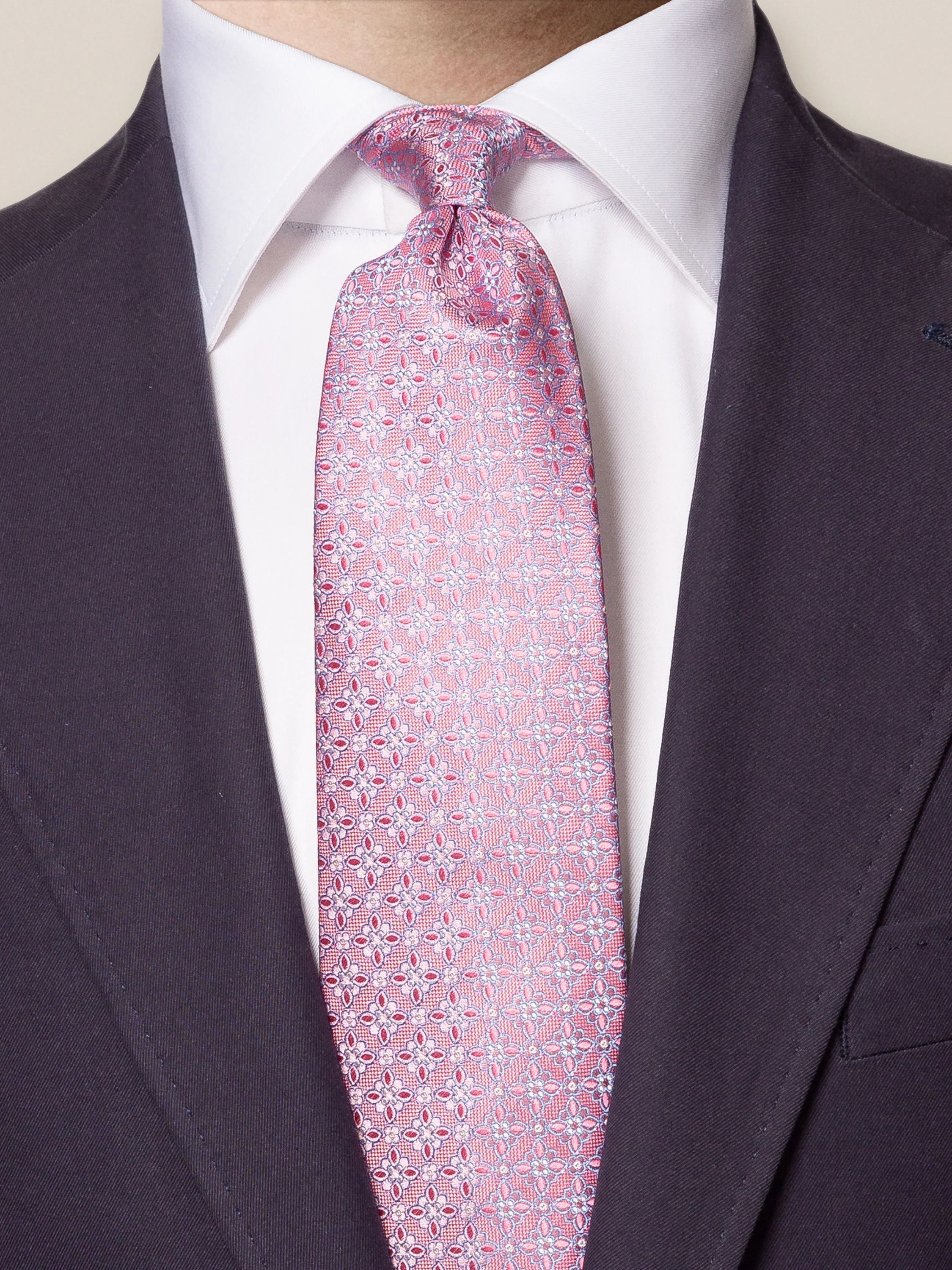 Floral Silk Tie Pink - Image 2