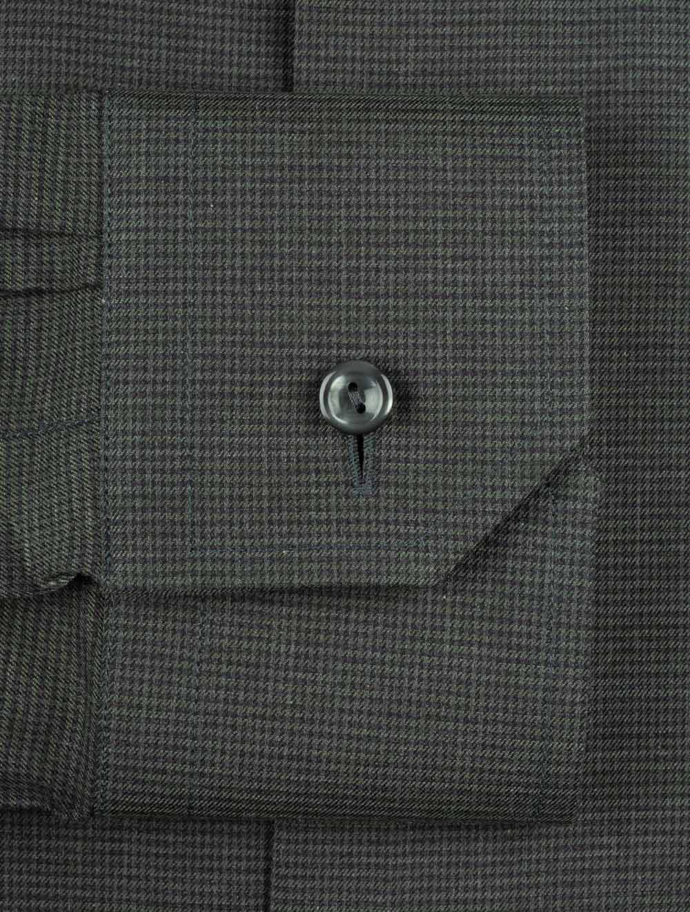 Contemporary Fit Houndstooth Wrinkle Free Flannel Shirt Green - Image 4