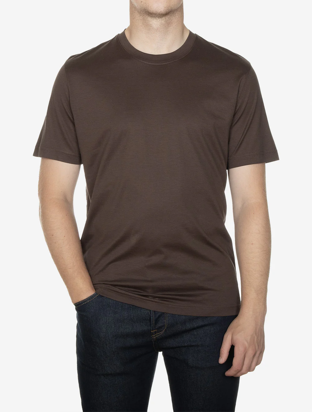 Interlock Crewneck T-Shirt Brown - Image 2