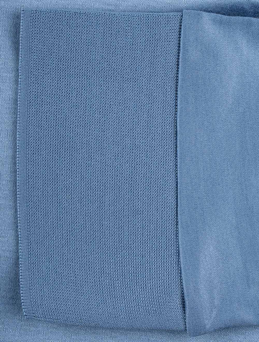 Long Sleeve 2 Button Polo Shirt Light Blue - Image 5